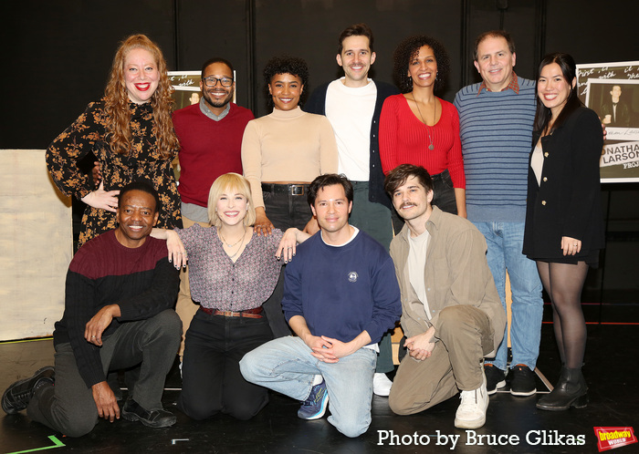 (Top Row L-R) Conceiver Jennifer Ashley Tepper, Gilbert L Bailey II, Taylor Iman Jones, Adam Chanler-Berat, Jessie Hooker-Bailey, Director John Simpkins and Musical Director Cynthia Meng (Bottom Row L-R) Choreographer Byron Easley, Lauren Marcus Jason Tam and Andy Mientus at 