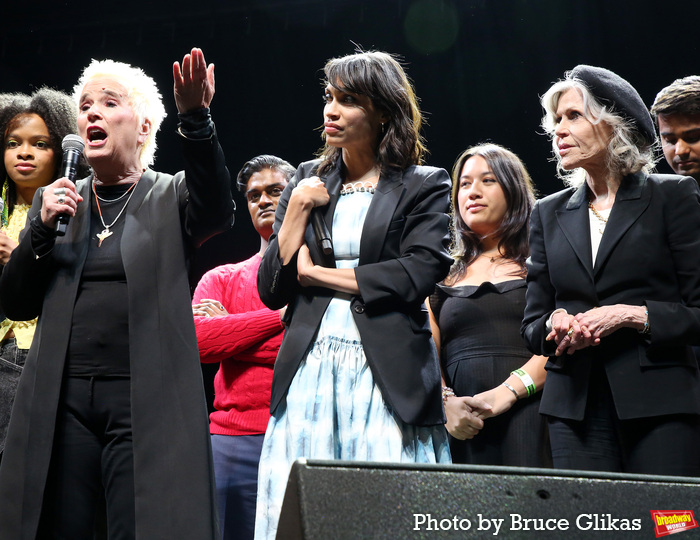 V (formerly Eve Ensler), Rosario Dawson and Jane Fonda Photo