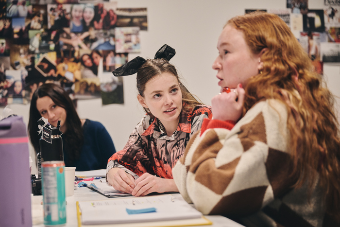 Playwright Natalie Margolin, Kristine Froseth and Julia Lester  at 