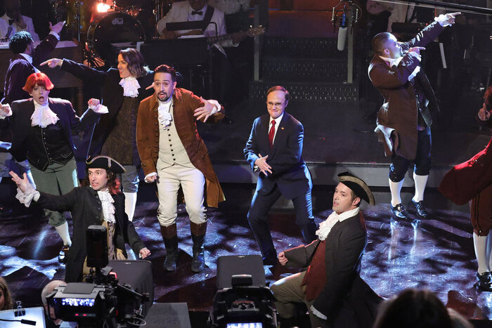 Photos: Lin-Manuel Miranda Makes a Triumphant Return as Alexander Hamilton in SNL50 Anniversary Special  Image