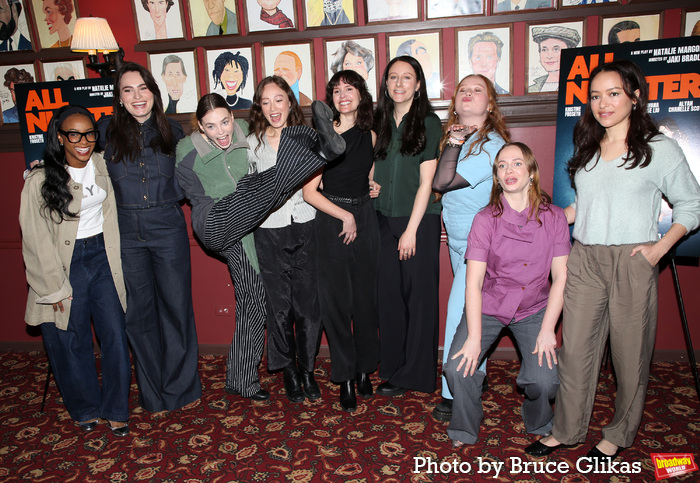 Alyah Chanelle Scott, Kathryn Gallagher, Kristine Froseth, Havana Rose Liu, Director Jaki Bradley, Playwright Natalie Margolin, Julia Lester, Tessa Albertson and Olivia Puckett at 