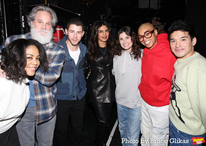 De'Adre Aziza, Michael Park, Nick Jonas, Priyanka Chopra Jonas, Idina Menzel, Khaila Wilcoxon and Zachary Noah Piser  at 