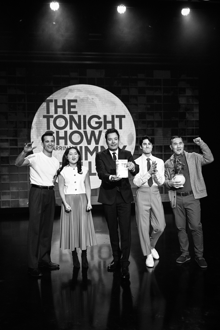 Darren Criss, Helen J Shen, Jimmy Fallon, Dez Duron, and Marcus Choi Photo