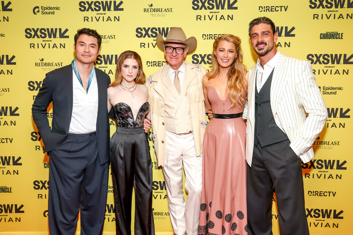 Henry Golding, Anna Kendrick, Paul Feig, Blake Lively and Michele Morrone at 