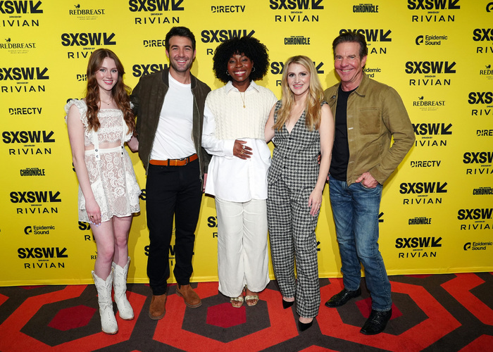 Khiyla Aynne, James Wolk, Tamera Tomakili, Annaleigh Ashford, and Dennis Quaid  at 