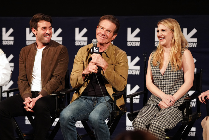 James Wolk, Dennis Quaid, and Annaleigh Ashford  at 