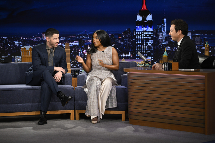 Jimmy Fallon, Adrienne Warren, Nick Jonas Photo