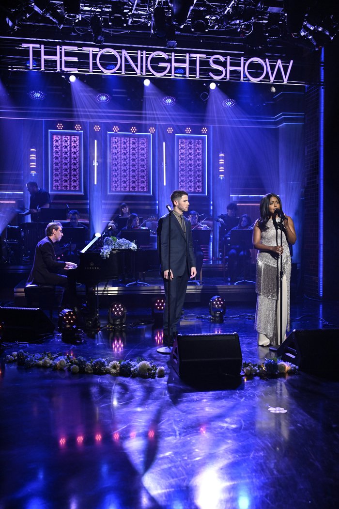 Photo Exclusive: THE LAST 5 YEARS Stars Nick Jonas and Adrienne Warren Stop By THE TONIGHT SHOW  Image