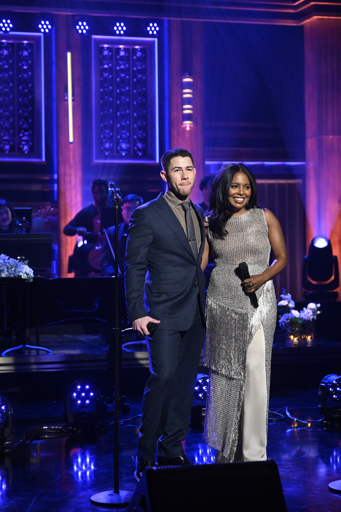 Photo Exclusive: THE LAST 5 YEARS Stars Nick Jonas and Adrienne Warren Stop By THE TONIGHT SHOW  Image