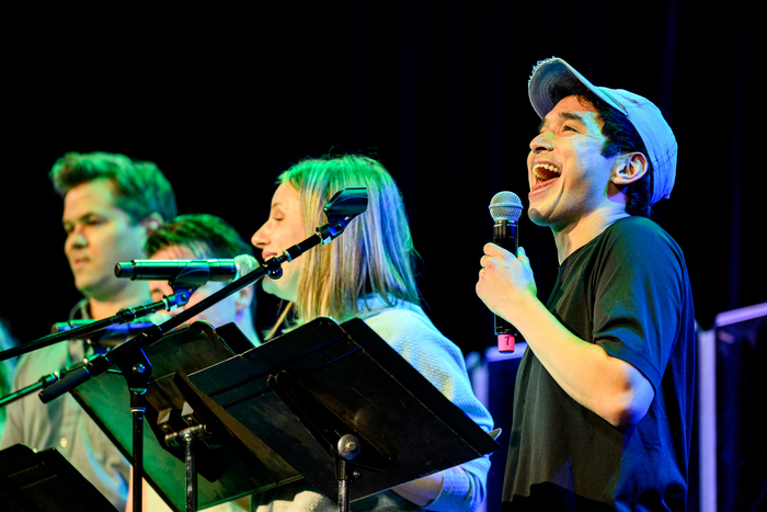 Andrew Rannells, Hennessy Winkler, Jessie Mueller and Zachary Noah Piser  Photo