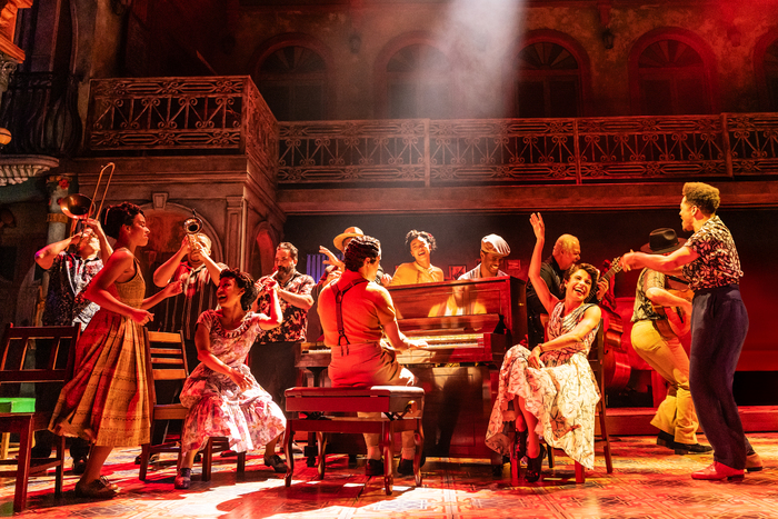 Leonardo Reyna (seated at piano) and the company of Buena Vista Social Club Photo