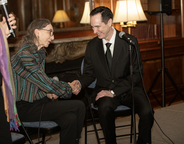 Joyce Carole Oates and Bill Connington during the post-performance audience discussio Photo