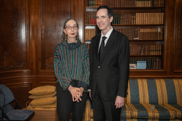 Joyce Carole Oates and Bill Connington post event.   Photo by: Karen Smul Photo