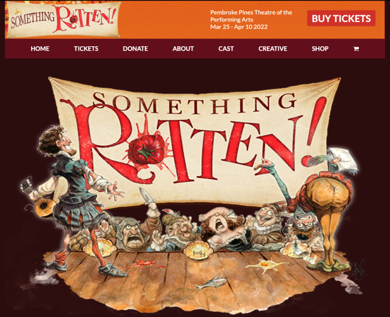 SOMETHING ROTTEN PLAYBILL BOOK FT LAUDERDALE,FL MARCH 2017 