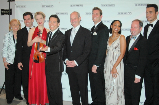 Liz Smith, Brian d'Arcy James, Sara Caswell, Michael Feinstein, Jonathan Tisch, Steve Photo