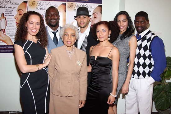 Marcelle Gover, Ms. Ruby Dee, Aura Vence, Mari White, Nicoye Banks. Back row Zeb Harr Photo