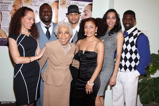 Marcelle Gover, Ms. Ruby Dee, Aura Vence, Mari White, Nicoye Banks. Back row Zeb Harr Photo