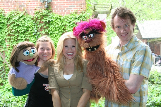 Kate Monster, Carey Anderson, megan Hilty, Trekkie Monster and Christian Anderson Photo