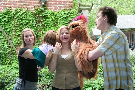 Kate Monster, Carey Anderson, Megan Hilty, Trekkie Monster and Christian Anderson Photo