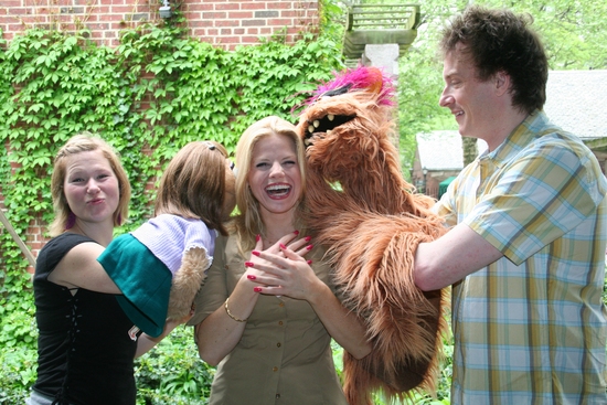 Kate Monster, Carey Anderson, Megan Hilty, Trekkie Monster and Christian Anderson Photo