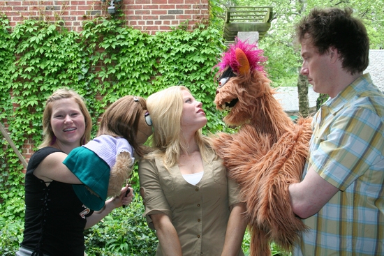 Kate Monster, Carey Anderson, Megan Hilty, Trekkie Monster and Christian Anderson Photo