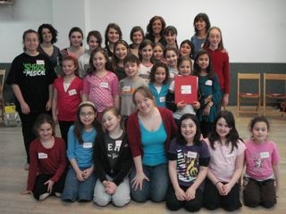 Andrea McArdle with students Photo