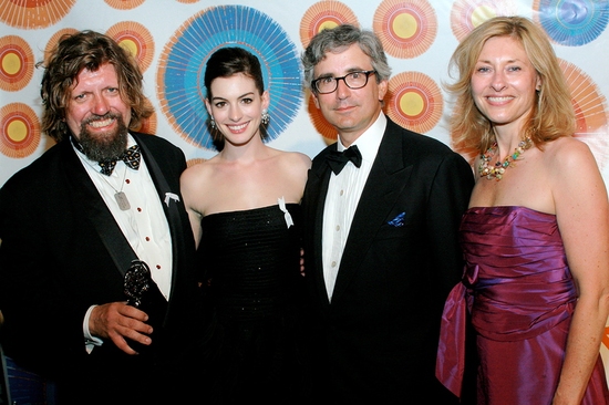 Oskar Eustis, Anne Hathaway, Warren Spector and Laurie Eustis Photo