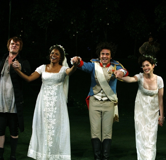 Michael Cumpsty, Audra McDonald, Raul Esparza and Anne Hathaway Photo