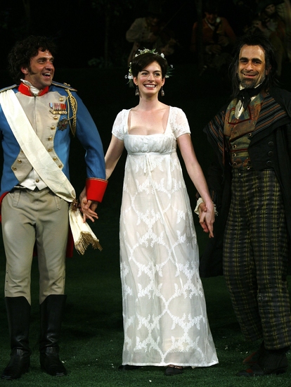 Raul Esparza, Anne Hathaway and David Pittu Photo