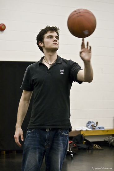 Ryan Echlin (Zeke Baylor) practices his basketball moves Photo