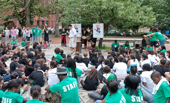 Photo Coverage: SHREK Star Brian d'Arcy James Visits 'MANDELA DAY' In Washington Square Park Image