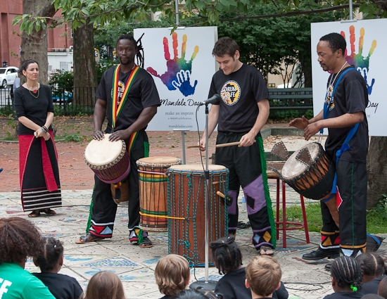 Photo Coverage: SHREK Star Brian d'Arcy James Visits 'MANDELA DAY' In Washington Square Park Image