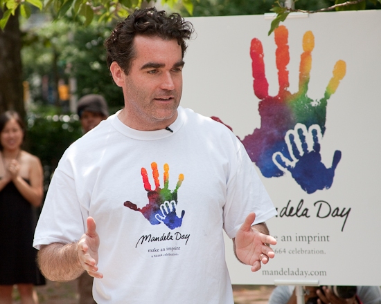 Photo Coverage: SHREK Star Brian d'Arcy James Visits 'MANDELA DAY' In Washington Square Park Image