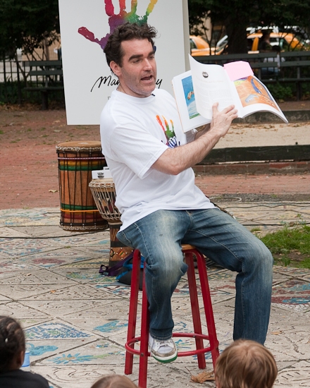 Photo Coverage: SHREK Star Brian d'Arcy James Visits 'MANDELA DAY' In Washington Square Park Image