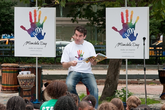 Photo Coverage: SHREK Star Brian d'Arcy James Visits 'MANDELA DAY' In Washington Square Park Image