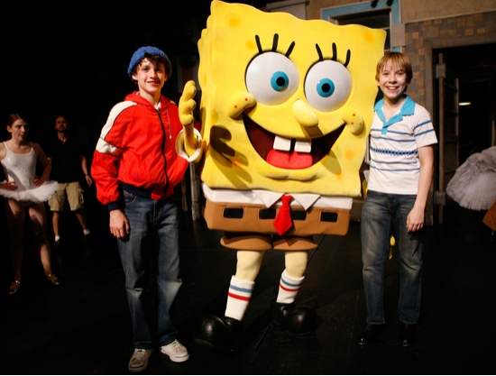 Trent Kowalik, SpongeBob SquarePants and Tommy Batchelor Photo
