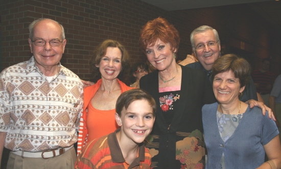 Bob Eage, Maureen Brennan, Troy Costa, Lee Meriwether, Frank Roberts, and guest Photo