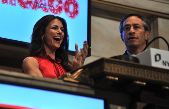 Photo Coverage: CHICAGO's Samantha Harris Rings The Opening Bell Of The New York Stock Exchange Image