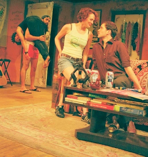 James Kautz as Billy (black jeans), Matthew Pilieci as Wyatt (red shorts), Sarah Lemp Photo