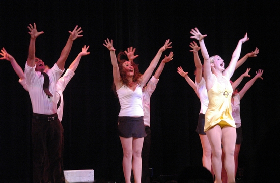 Jessica Lee Goldyn and tonigts dancers-Bobby Pestka, Cameron Adams, Michael Mindlin,  Photo