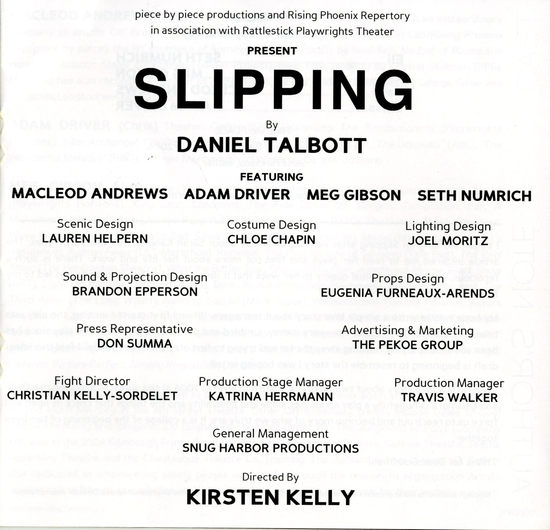 Photo EXCLUSIVE: 'SLIPPING' Ends Limited Sold Out Run Image