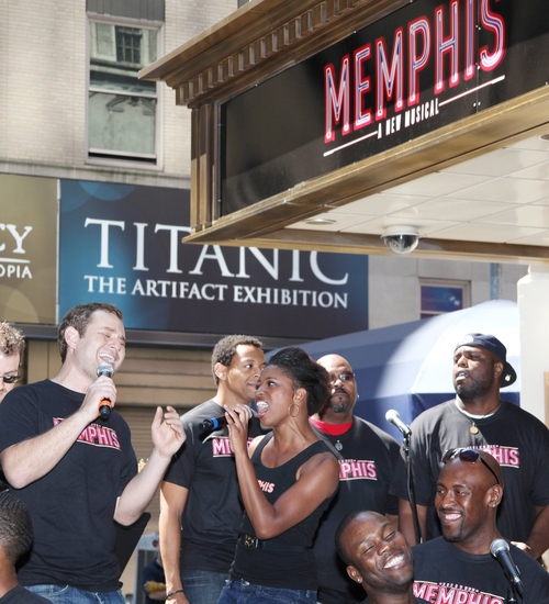 Photo Coverage: Bryan, DiPietro And The MEMPHIS Cast Celebrate Shubert Theatre Box Office Opening Image