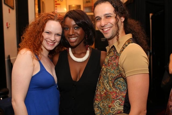 Megan Reinking (Hair on Broadway), Saycon Sengbloh and Anthony Hollock (Hair on Broad Photo