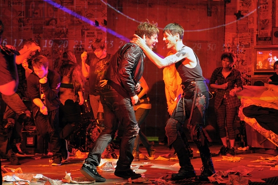 (l to r) John Gallagher, Jr. and Tony Vincent star as Johnny and St. Jimmy  Photo