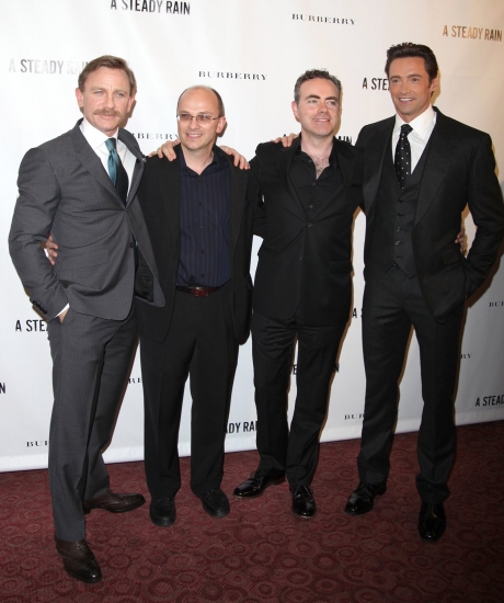 Daniel Craig, writer Keith Huff, director John Crowley and Hugh Jackman Photo