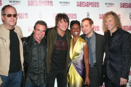 Hugh McDonald, Tico Torres, Richie Sambora, Montego Glover, Chad Kimball and David Br Photo