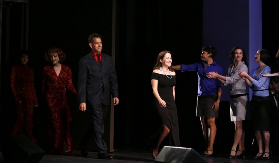 Michele Lee, Charles Busch, Brian Stokes Mitchell and Emily Loesser are cheered on by Photo