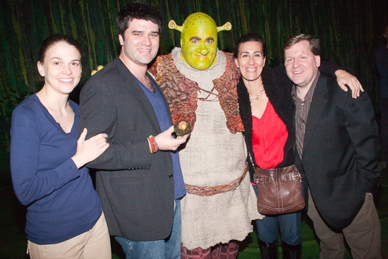 Sutton Foster, , Brian d'Arcy James, Jeanine Tesori, and David Lyndsay-Abaire Photo