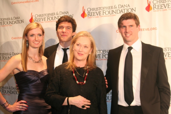 Matthew Reeve, Alexandra Reeve Givens, Meryl Streep and Will Reeve Photo