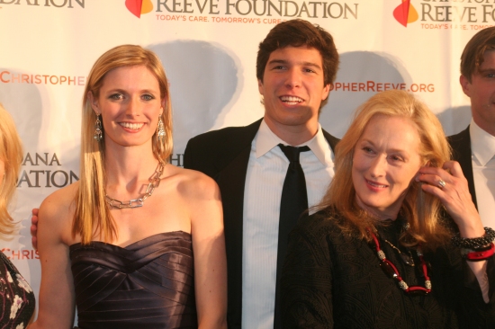 Matthew Reeve, Alexandra Reeve Givens, Will Reevwa and Meryl Streep 
 Photo